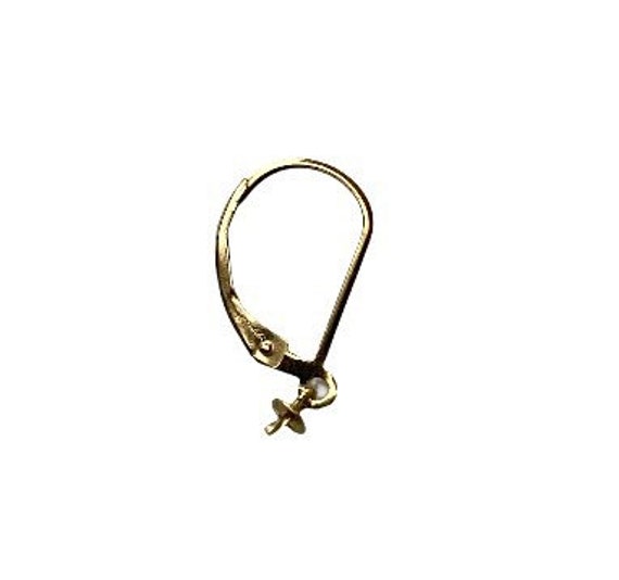 14KGF Plain Leverback w/3mm Cup & Peg Drop, Sku#40070503P