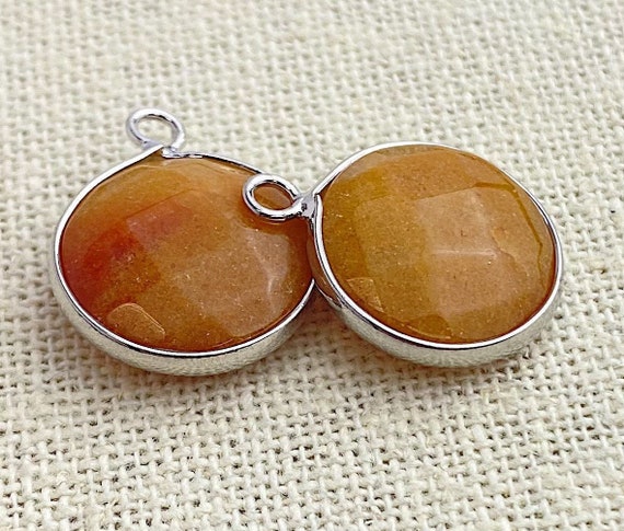 Yellow Stone Silver Plated Charm