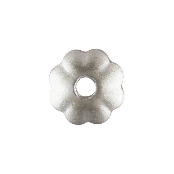 3.0mm Flower Bead Cap 0.76mm Hole,  Sterling Silver. Made in USA. #5020169