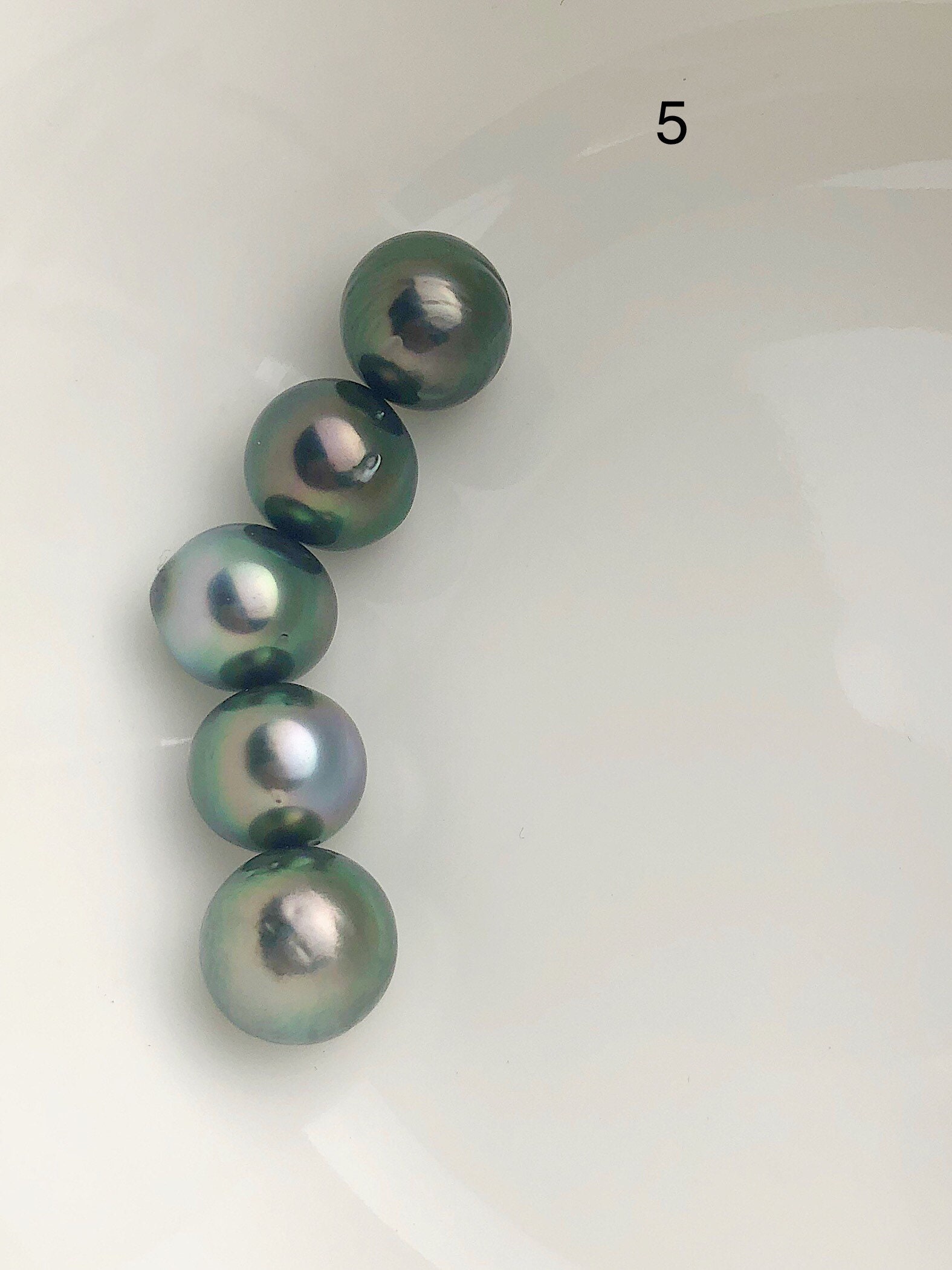 5 Pearls Multicolor Tahitian Peacock Loose pearls SemiRound to