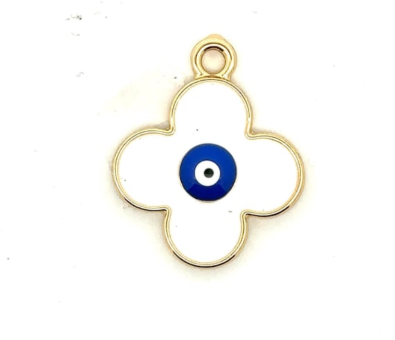 Evil eye four leaf clover charm, SKU#M3142