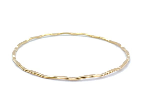 14KGF Hammered Bangles , Sku#67 MM HMM BRC