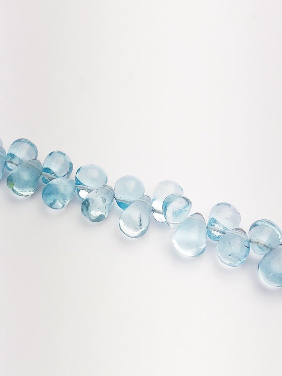 HALF OFF SALE - Sky Quartz Drop Gemstone Beads, Full Strand, Semi Precious Gemstone, 8"