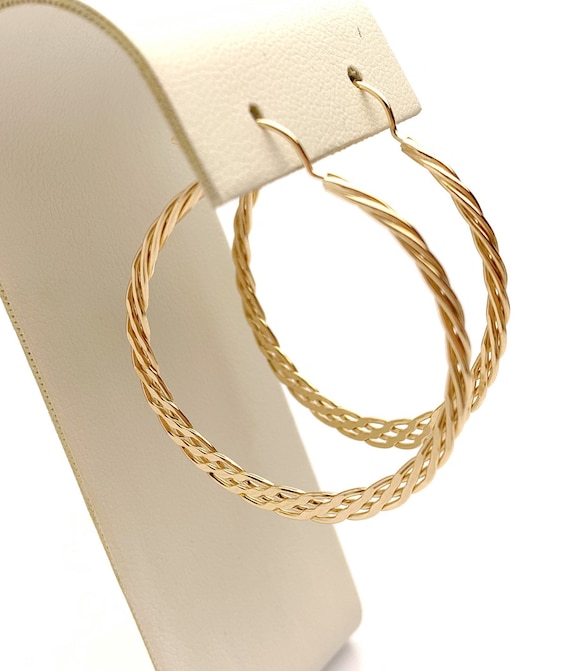 14k Gold Filled Wire Weave Hoop Earrings - 3 Sizes Available