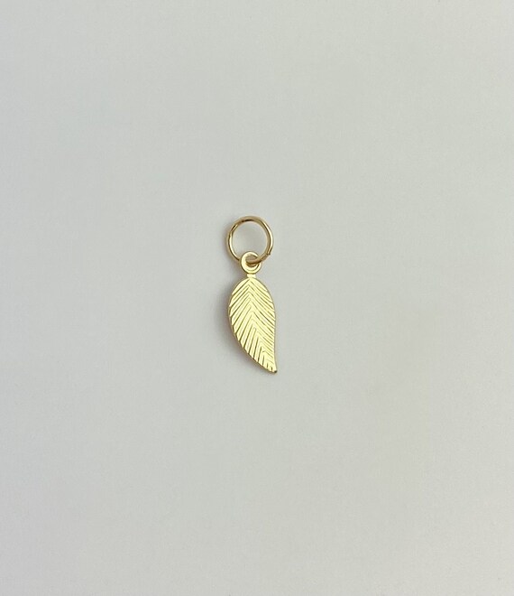 14k Gold Filled Leaf Charm Hooplet