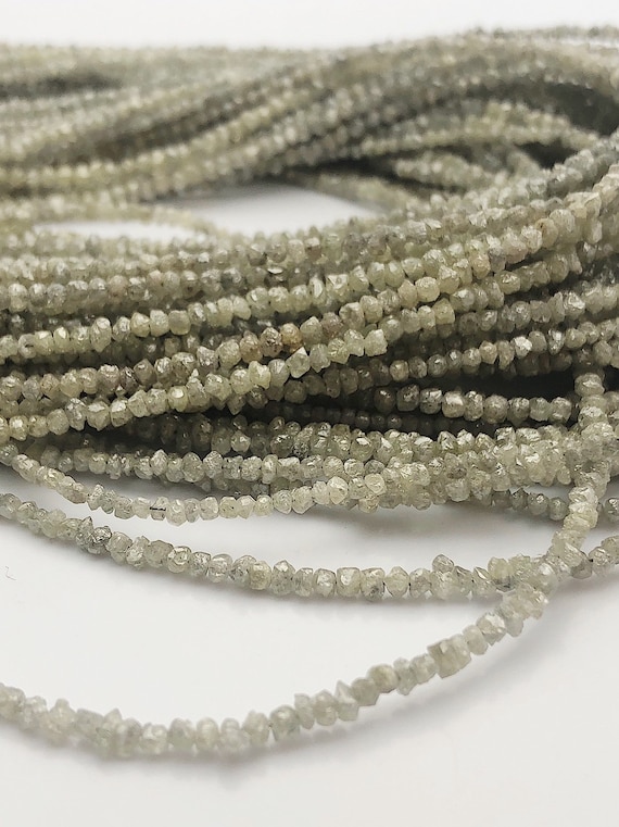 Natural Silver Diamond Chip Gemstone Beads, Full Strand, 16"