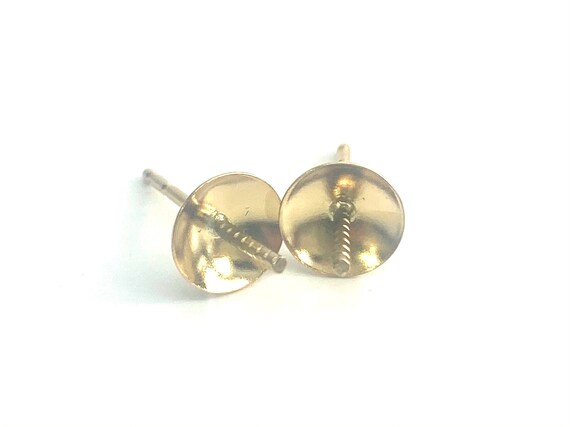 14K Solid Gold Ear Post 7mm Cup, Sku#11-28-539P