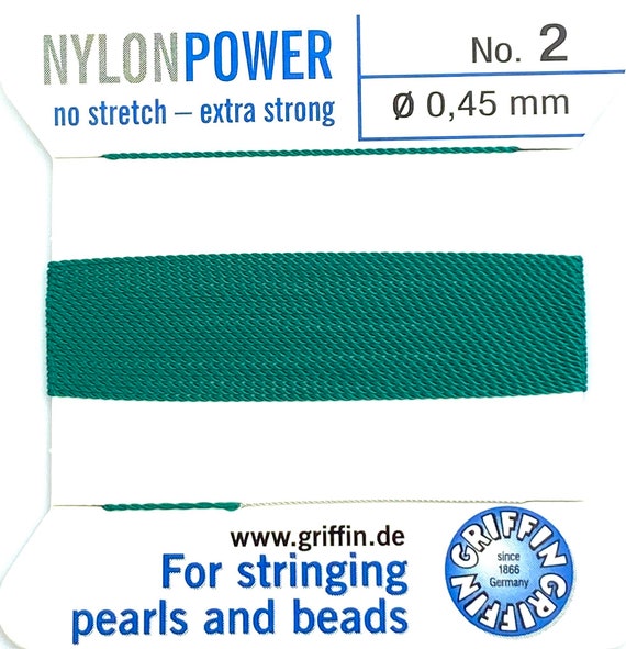 Green Nylon Power Beading Cord 2 Meters