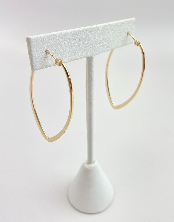 14k Gold Filled Flat Oval Earrings