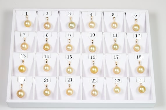 12 mm-14 mm Golden South Sea Pearl Pendants, AAA Quality Round (GSSP004)