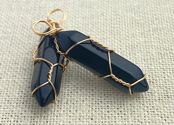 Wire Wrapped Onyx Pendant