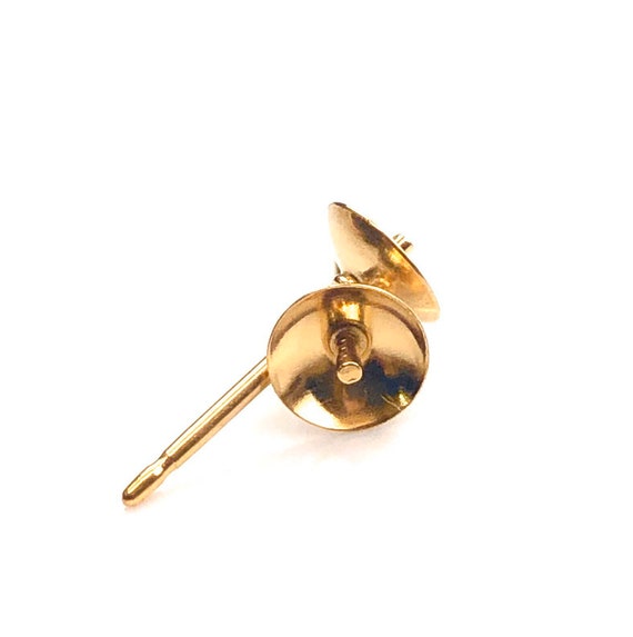 14KGF 5.0mm Pearl cup and post , 14K gold filled , SKU#4005884