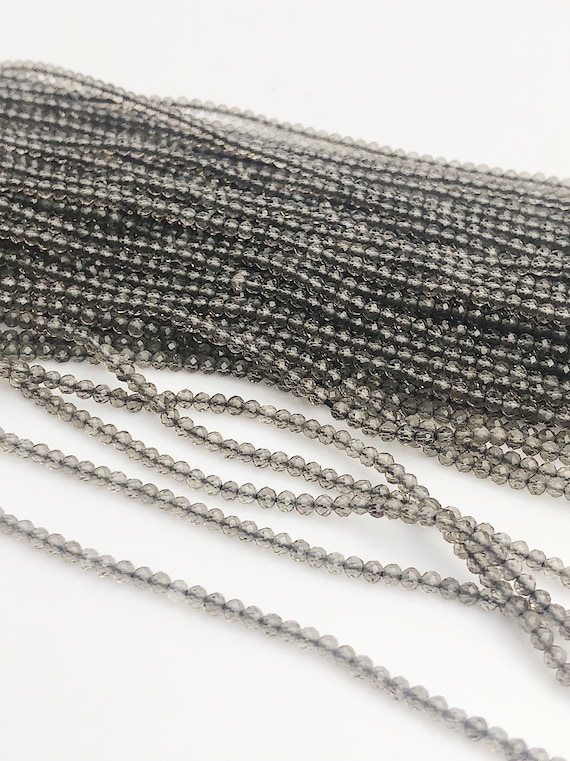 HALF OFF SALE - Smokey Quartz Gemstone Beads, Full Strand, Semi Precious Gemstone, 13"