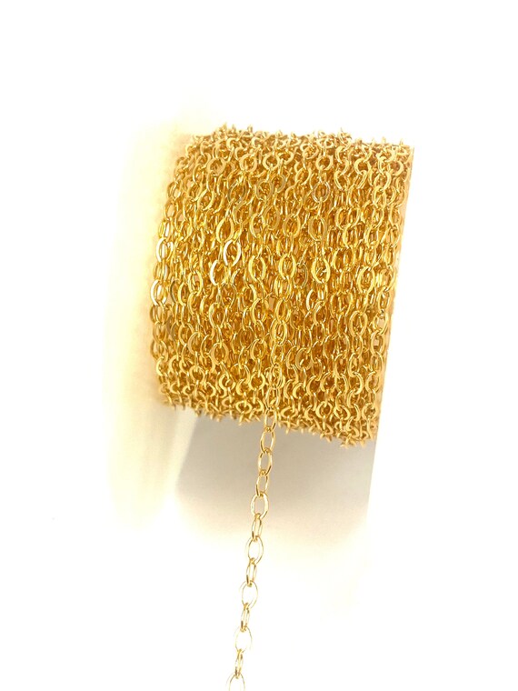 2.3mm Flat Cable Chain, Per Foot, 14k Gold Filled, Sterling Silver