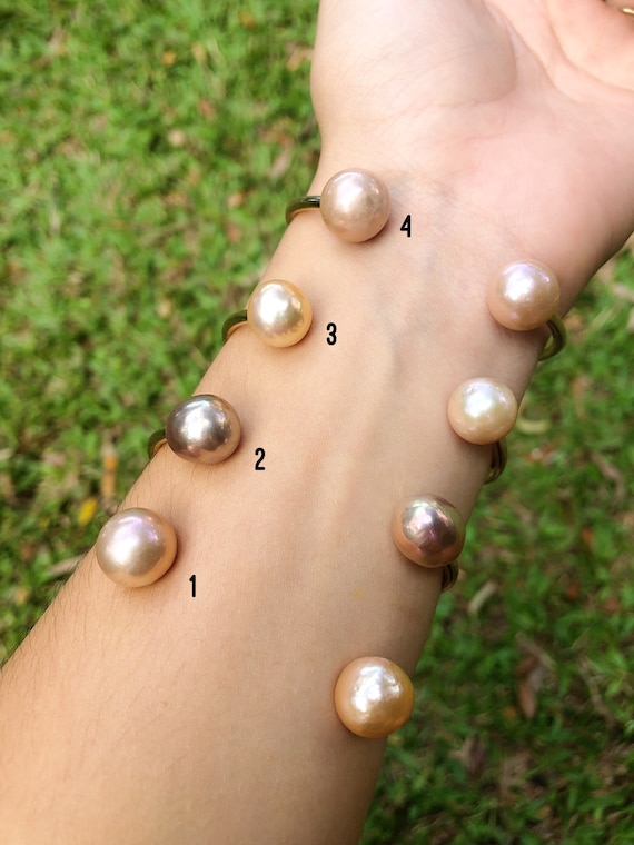 14k Gold Fill Edison Pearl Cuffs (879 No.1-4) Made On Maui!! Hand Made!!