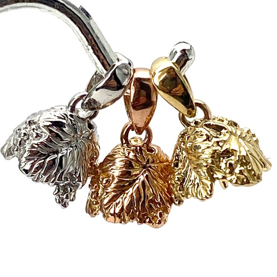 14K solid rose gold, white gold and yellow gold bail, SKU# TP-197