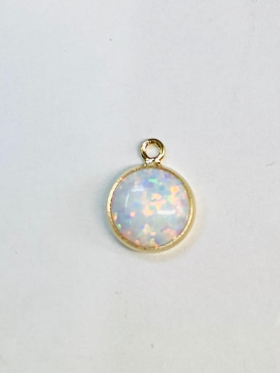White Bello Opal Bezel Drop 14KGF