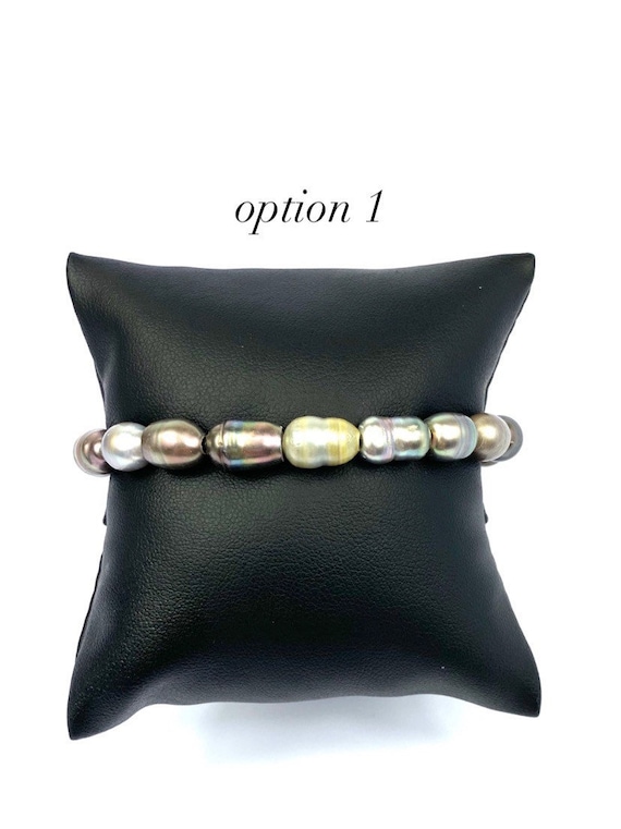 Adjustable Leather Tahitian Pearl Bracelet, Tahiti Pearls, Tahitian Pearls, Sku 987