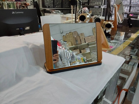 Small Wooden Folding Mirror