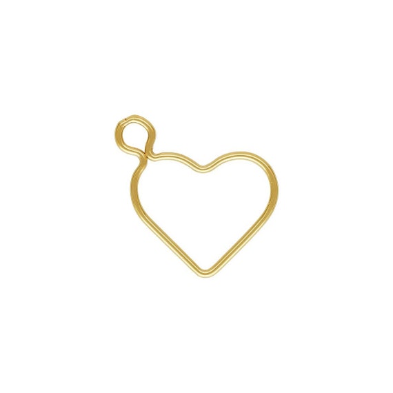 15.5mm Wire Heart w/ Ring,  14k gold filled. Made in USA. #400H155RC
