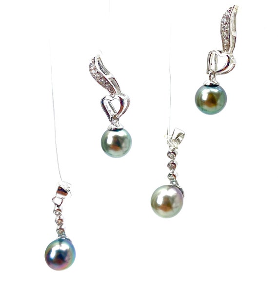 Sterling silver with Tahitian pearl pendant, SKU# 11124