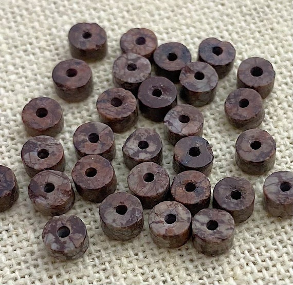 Gray Snowflake Obsidian Bead