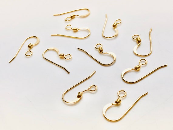 14KGF ear wire flat with coil , 14K gold filled , Sku #