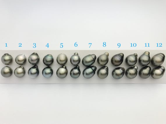 12mm Tahitian Matched Pearls, Drop (168)