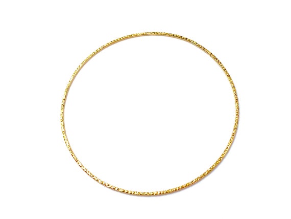 Beautiful 14KGF textured bangle , 14K gold filled wire , Sku # 040 MD BRC TXT