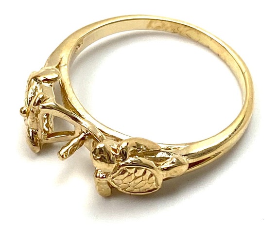 14k solid yellow gold ring setting, pearl mounting ring, SKU# JPR-093