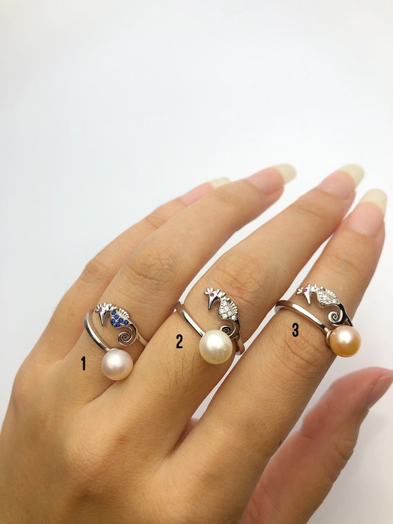 Silver Pearl Freshwater Rings (866)