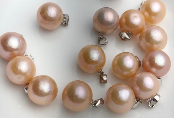 Edison Pearl Pendants on Sterling Silver Bail, Natural Color, 11-12mm
