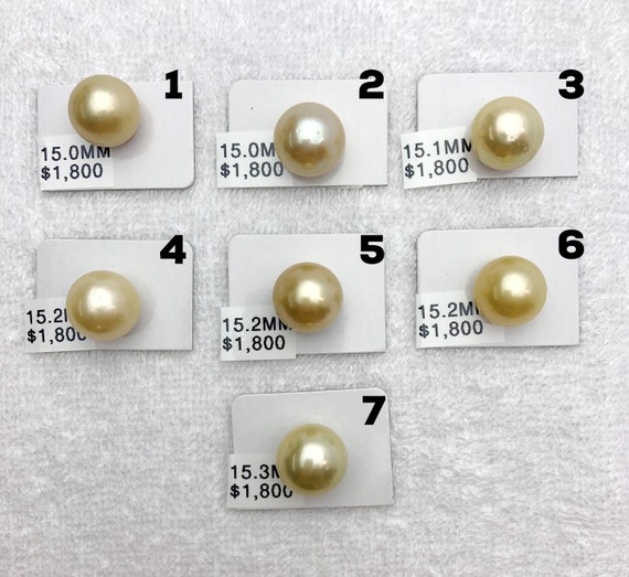 17.5mm Loose Golden South Sea Pearls, golden pearls, yellow pearls (934)