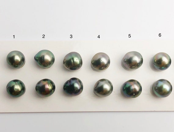 10mm Tahitian Pearls Semi-Round, A, Loose Matched Pairs 10mm (483)