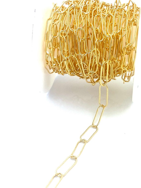 14KGF 6mm Course Line Elongated Cable , Sku#sm687 - Etsy