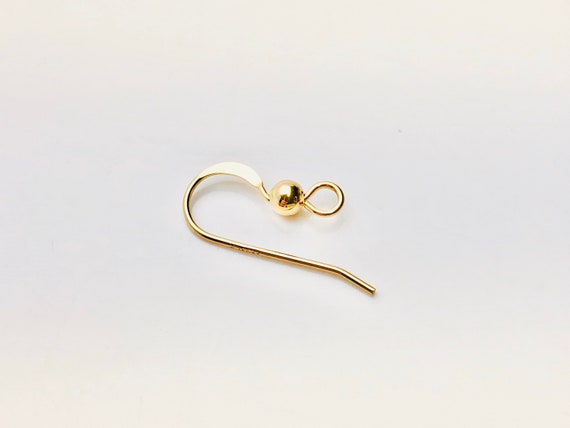 14KGF ear wire flat with ball , 14K gold filled , Sku# 439-2C(025)