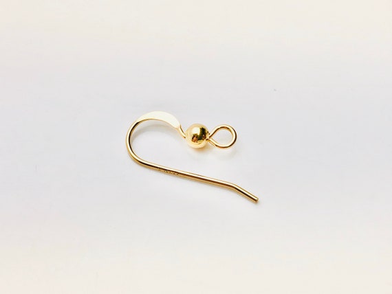 14KGF ear wire flat with ball , 14K gold filled , Sku# 439-2C(025)