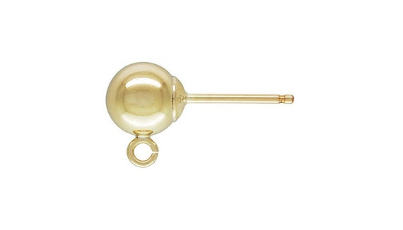 6.0mm Ball Earring w/Ring, 14k gold filled. Made in USA. #4006260R