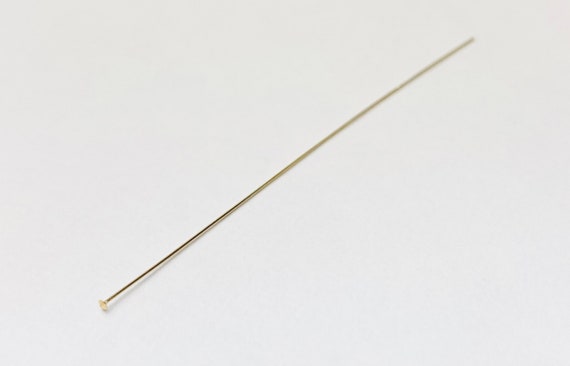 Head pin, 14k gold filled, Head Pins 016”X3.00” 26 gauge wire, 716C-3.00(14KGF)