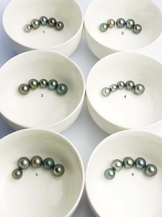 5 Pearls - Multicolor Tahitian Loose Pearls - A+ Quality - 10 to 14.9mm (#535 No. 1-6)