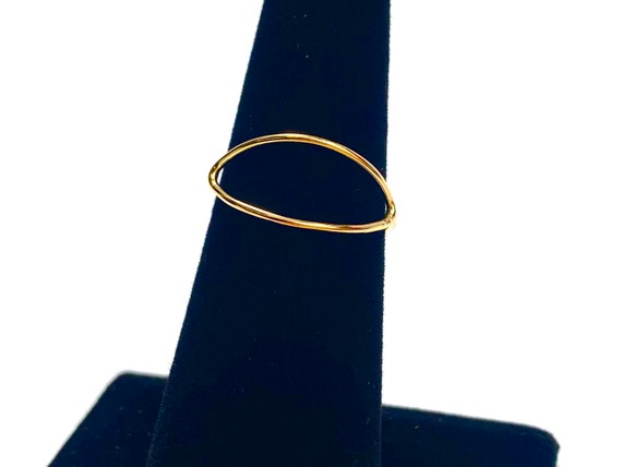 Beautiful 14KGF crescent moon ring wire , 14K gold filled , Sku# 040 ring #7 W/638-1