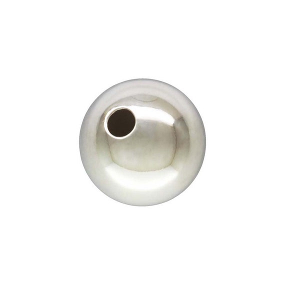 6.0mm Bead Light 1.4mm Hole, Sterling Silver. Made in USA. #50012061