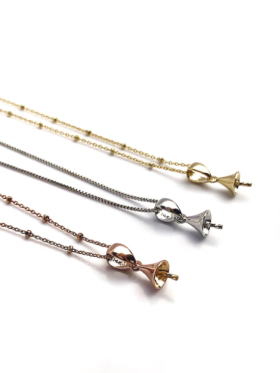 Pearl Pendant Setting - 14K Yellow Gold - Setting only - No pearl included. TP-241/14KGF