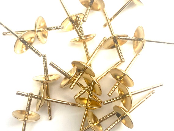 14K Solid Gold Ear Post 7mm Cup, Sku#11-28-539P