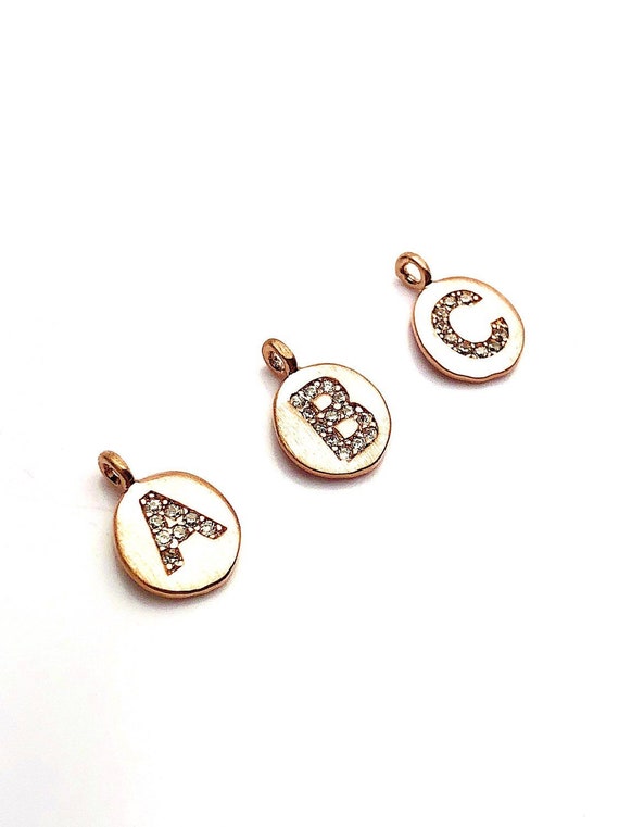 14K Rose Gold Coated Vermeil Alphabet Charms