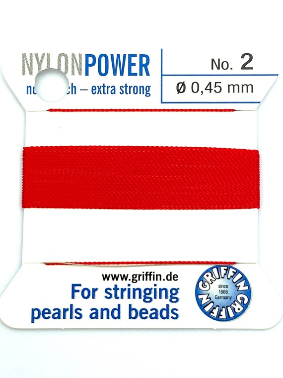 Red Nylon Power Bead Cord 2 Meters