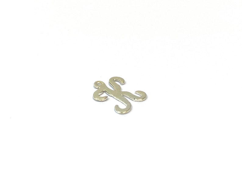 Glistening Silver Calligraphy Initial, Charm, Silver Pendant image 4