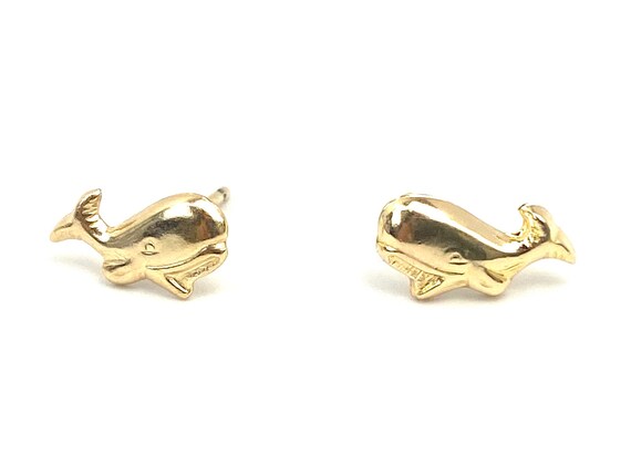 14KGF Whale Studs , Sku#769-4