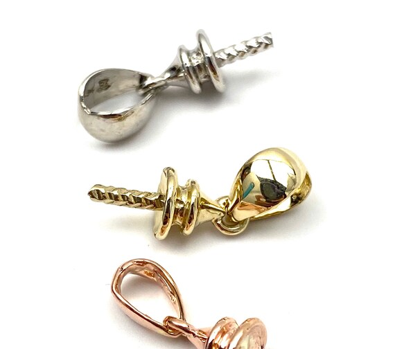 14K solid white gold, yellow gold, rose gold bail , SKU# Z563