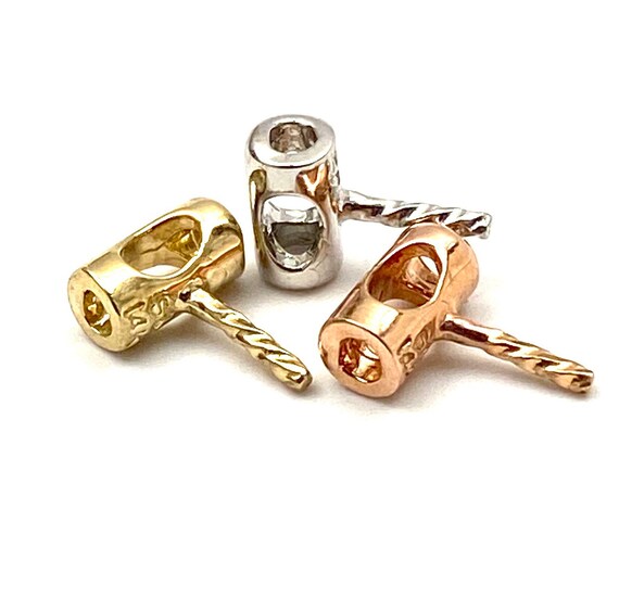 14K solid yellow gold, white gold, yellow gold bail, SKU# TP-213